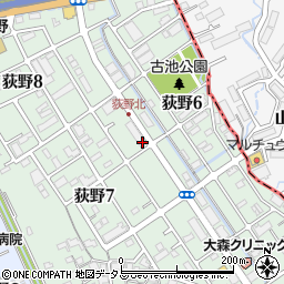 兵庫県伊丹市荻野7丁目67周辺の地図