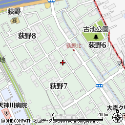 兵庫県伊丹市荻野7丁目61周辺の地図