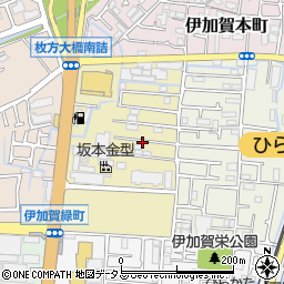 大阪府枚方市伊加賀緑町周辺の地図