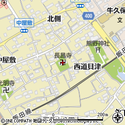 愛知県豊川市下長山町西道貝津27周辺の地図