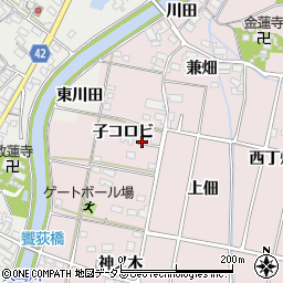 愛知県西尾市吉良町饗庭子コロビ27周辺の地図