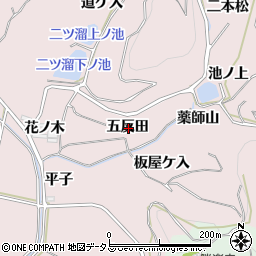 愛知県西尾市吉良町饗庭五反田周辺の地図