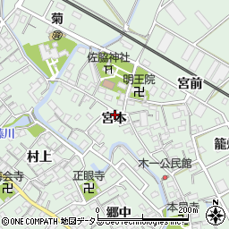 愛知県豊川市御津町下佐脇宮本44周辺の地図