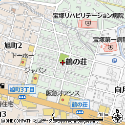兵庫県宝塚市鶴の荘周辺の地図