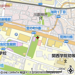 リパーク宝塚文化創造館駐車場周辺の地図