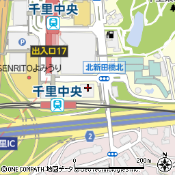居酒屋 焼肉 甘太郎 千里中央店周辺の地図