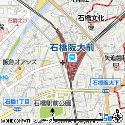 ローソン阪急石橋駅前店周辺の地図