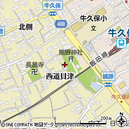 愛知県豊川市下長山町西道貝津89周辺の地図