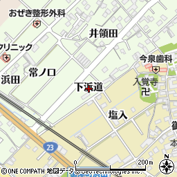 愛知県豊川市御津町西方下浜道周辺の地図