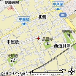 愛知県豊川市下長山町西道貝津23周辺の地図