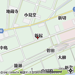 愛知県豊川市院之子町新起周辺の地図