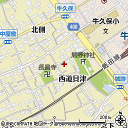 愛知県豊川市下長山町西道貝津94周辺の地図