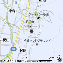 愛知県西尾市西幡豆町（郷）周辺の地図