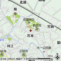 愛知県豊川市御津町下佐脇宮本78周辺の地図
