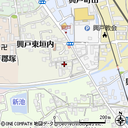 京都府京田辺市興戸東垣内90周辺の地図