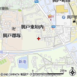 京都府京田辺市興戸東垣内56周辺の地図