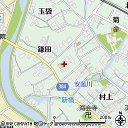 愛知県豊川市御津町下佐脇鎌田周辺の地図