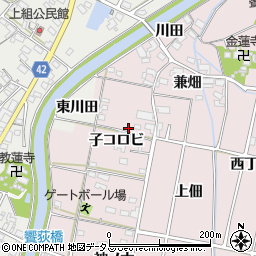 愛知県西尾市吉良町饗庭子コロビ23周辺の地図