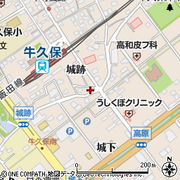 愛知県豊川市牛久保町城跡9周辺の地図