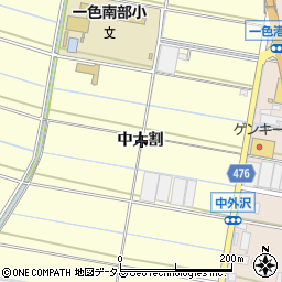 愛知県西尾市一色町中外沢中大割周辺の地図