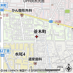 大阪府茨木市並木町17-1周辺の地図