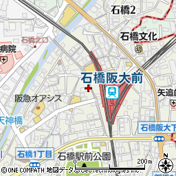 ダイソー阪急石橋阪大前駅店周辺の地図