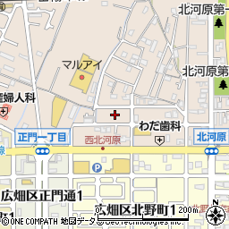 兵庫県姫路市広畑区北河原町周辺の地図