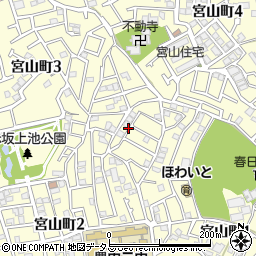 大阪府豊中市宮山町周辺の地図