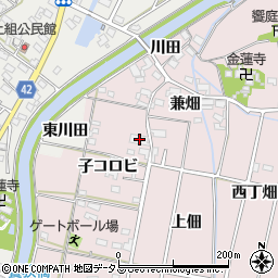 愛知県西尾市吉良町饗庭子コロビ24周辺の地図