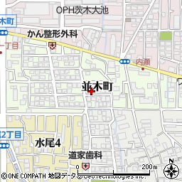 大阪府茨木市並木町16-15周辺の地図