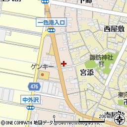 愛知県西尾市一色町味浜上長割36周辺の地図