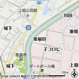 愛知県西尾市吉良町荻原東川田周辺の地図
