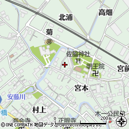 愛知県豊川市御津町下佐脇宮本73周辺の地図