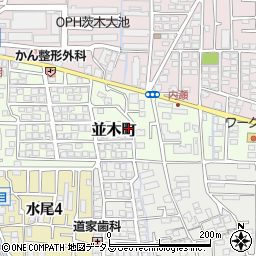 大阪府茨木市並木町16-7周辺の地図