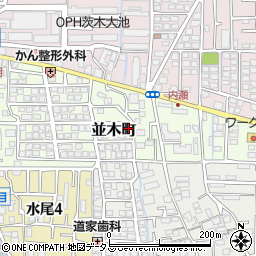 大阪府茨木市並木町16-8周辺の地図