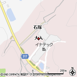 愛知県西尾市鳥羽町（大入）周辺の地図