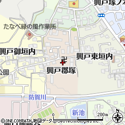 京都府京田辺市興戸郡塚周辺の地図