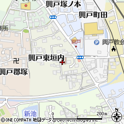 京都府京田辺市興戸東垣内73周辺の地図