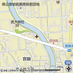 兵庫県姫路市勝原区宮田595周辺の地図