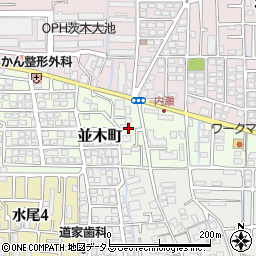 大阪府茨木市並木町周辺の地図