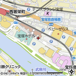 兵庫県宝塚市栄町周辺の地図