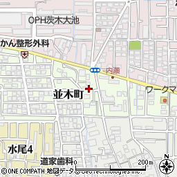 大阪府茨木市並木町18-35周辺の地図
