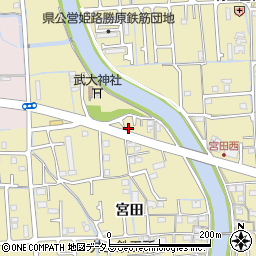 兵庫県姫路市勝原区宮田592-21周辺の地図