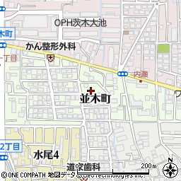 大阪府茨木市並木町15-13周辺の地図