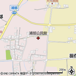 浦部公民館周辺の地図