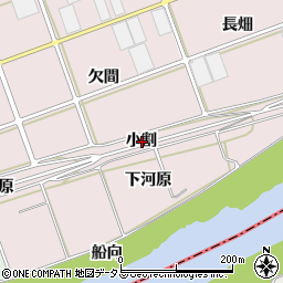 愛知県豊川市当古町小割周辺の地図