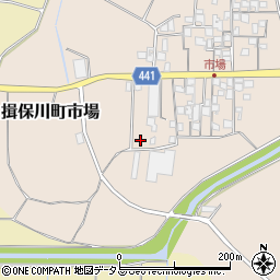 兵庫県たつの市揖保川町市場344周辺の地図