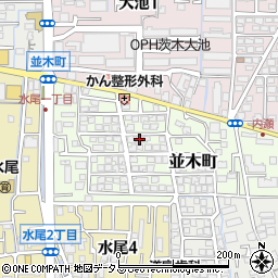 大阪府茨木市並木町11-2周辺の地図