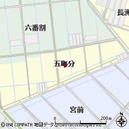 愛知県西尾市一色町中外沢五町分周辺の地図