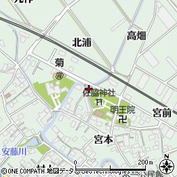 愛知県豊川市御津町下佐脇宮本87周辺の地図